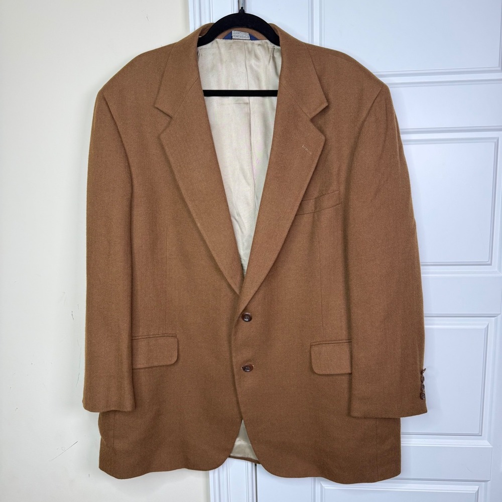 Loro Piana Camel Hair Blazer Mens 46L Brown Herringbone Sport Coat USA Nordstrom